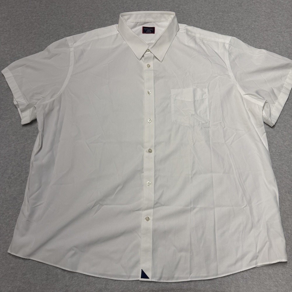 UNTUCKit Shirt Mens 3XL White Wrinkle Free Cotton Short Sleeve Button-Up Casual